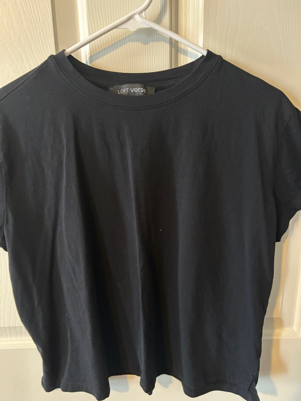 LOFT Black Short Sleeve Crewneck Tee